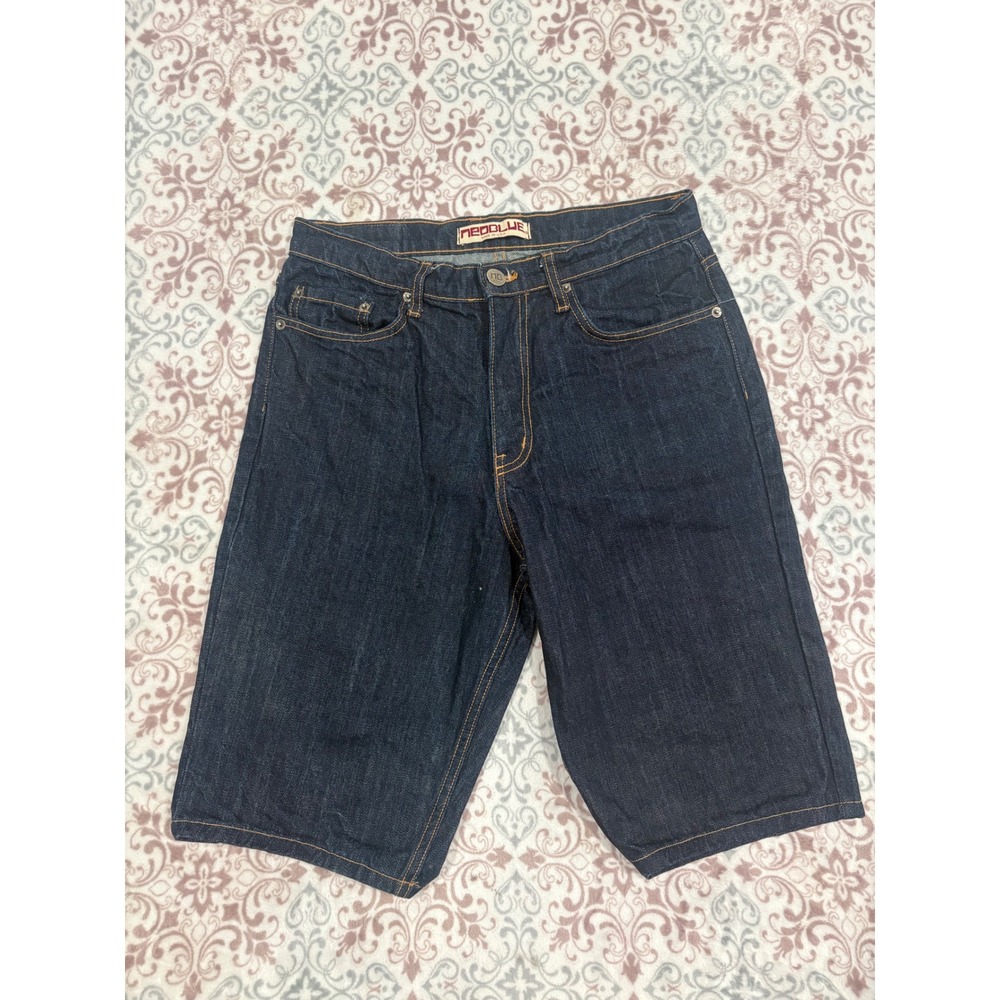 Neo Blue Mens Dark Wash Denim Jean Shorts Size 32 Made in USA Indigo Cotton